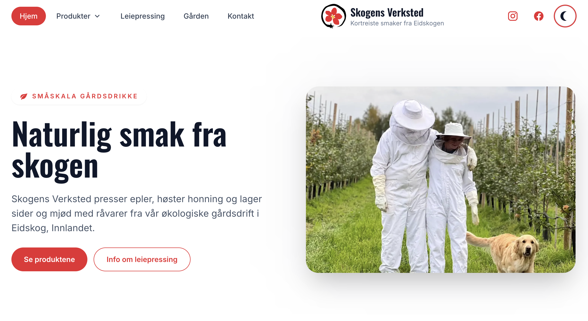 A new website for Skogens Verksted - our farm